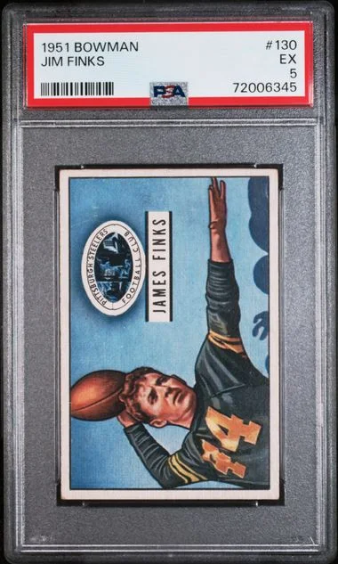 1951 Bowman Jim Finks #130 card image