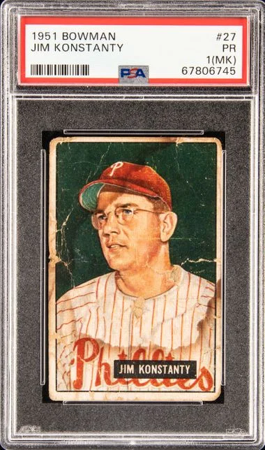 1951 Bowman Jim Konstanty #27 card image
