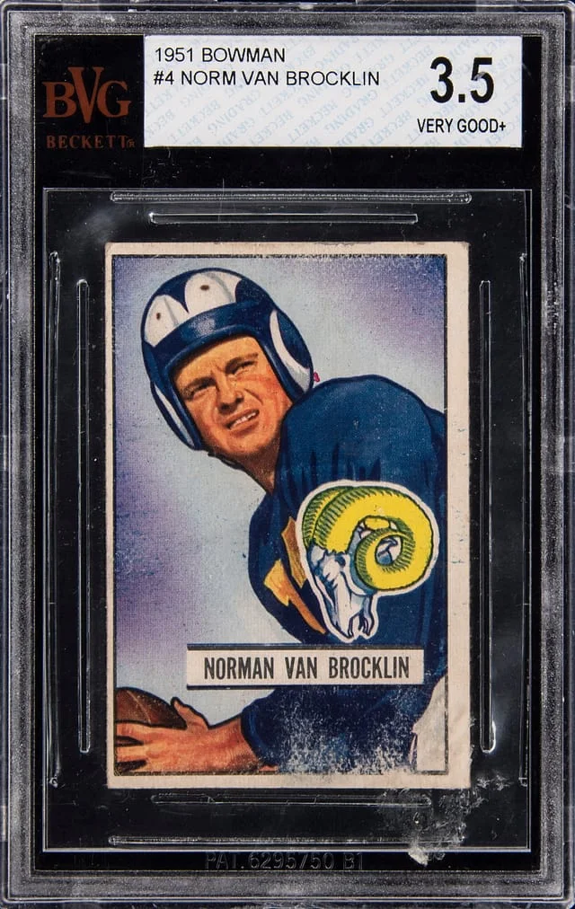 1951 Bowman Norm Van Brocklin #4 card image