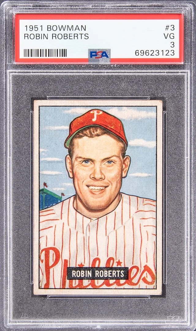 1951 Bowman Robin Roberts #3 card image