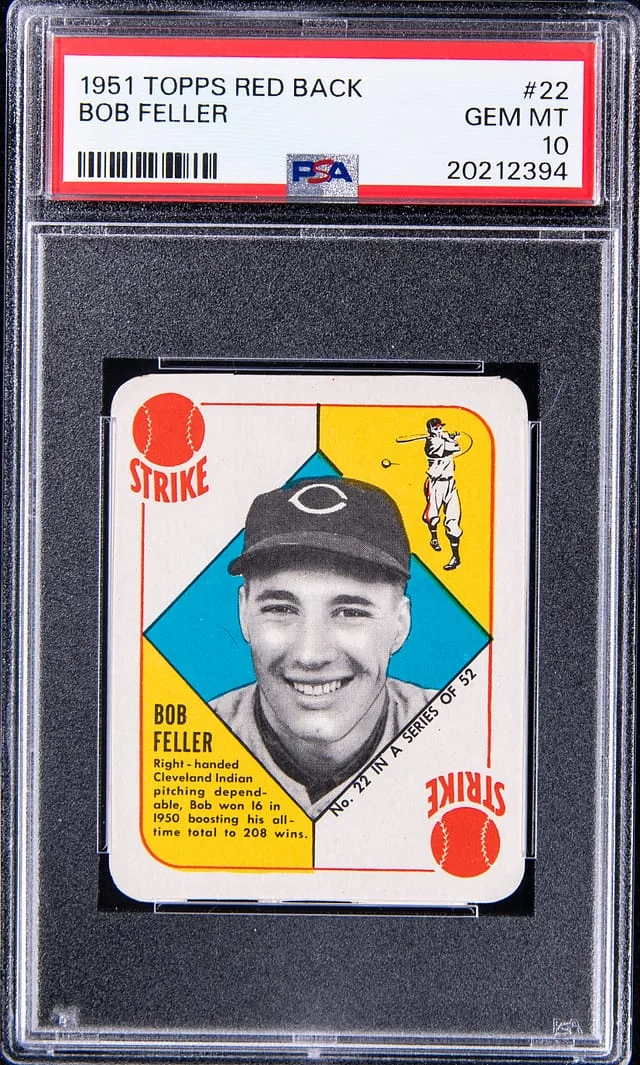 1951 Topps Bob Feller Red Back #22 card image