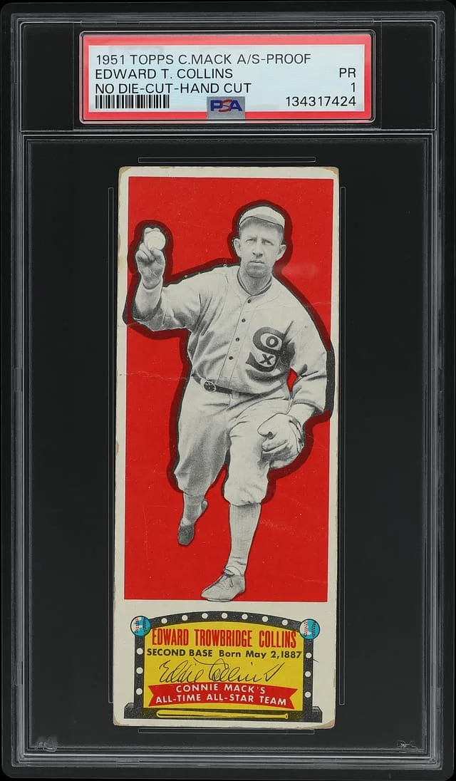 1951 Topps Connie Mack All Stars Proof Edward T. Collins, No Die-Cut Hand Cut #no-number card image