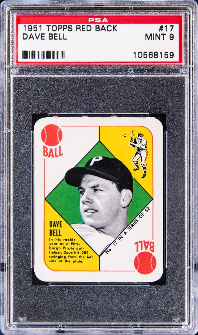 1951 Topps Dave Bell Red Back #17 card image