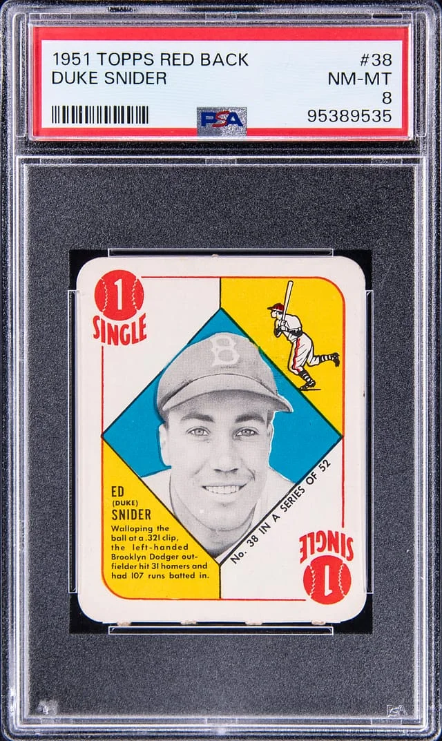 1951 Topps Duke Snider Red Back #38 card image