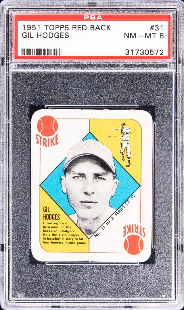 1951 Topps Gil Hodges Red Back #31 card image