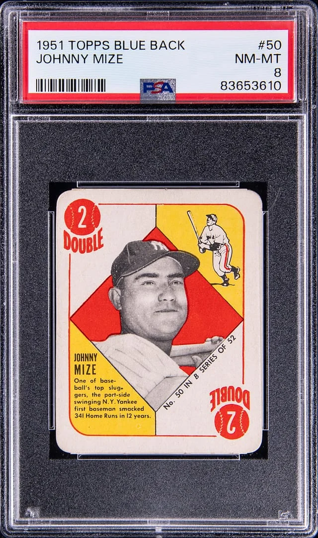 1951 Topps Johnny Mize Blue Back #50 card image