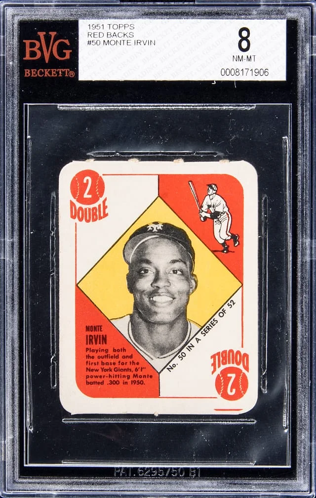 1951 Topps Monte Irvin Red Back #50 card image