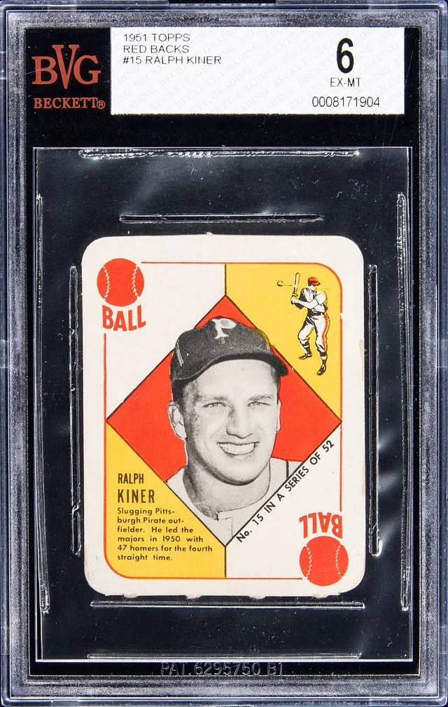 1951 Topps Ralph Kiner Red Backs #50 card image
