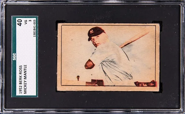 1952 Berk Ross Mickey Mantle #NNO card image