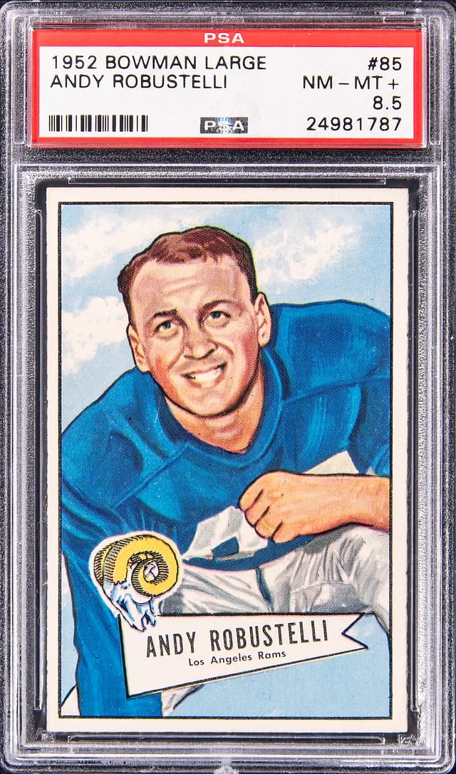 1952 Bowman Andy Robustelli Large #85 card image