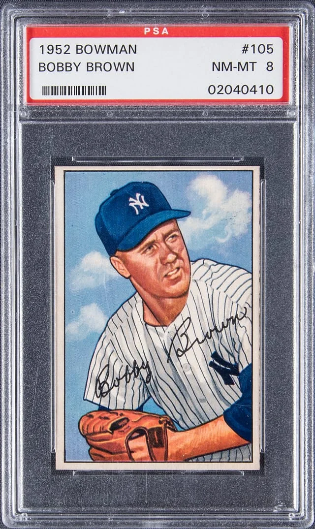 1952 Bowman Bobby Brown #105 card image