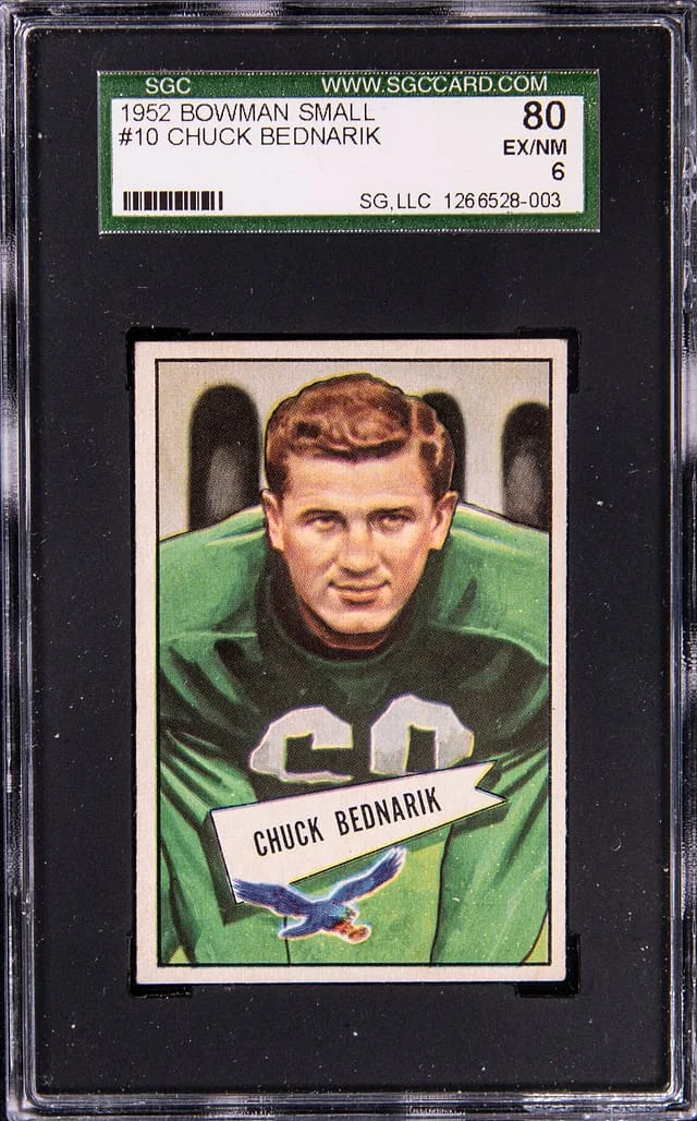 1952 Bowman Chuck Bednarik Small #10 card image
