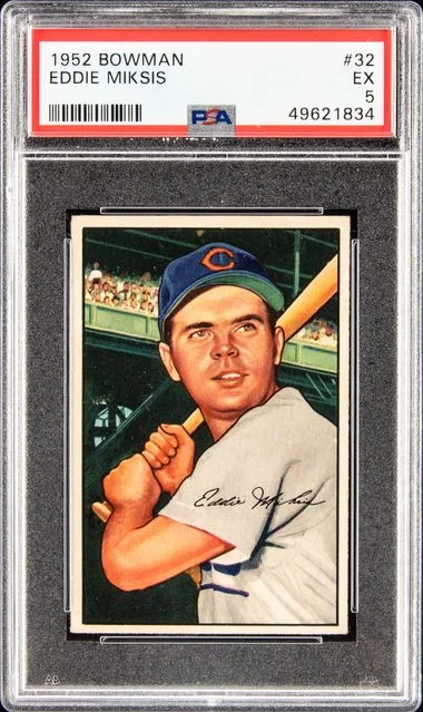 1952 Bowman Eddie Miksis #32 card image