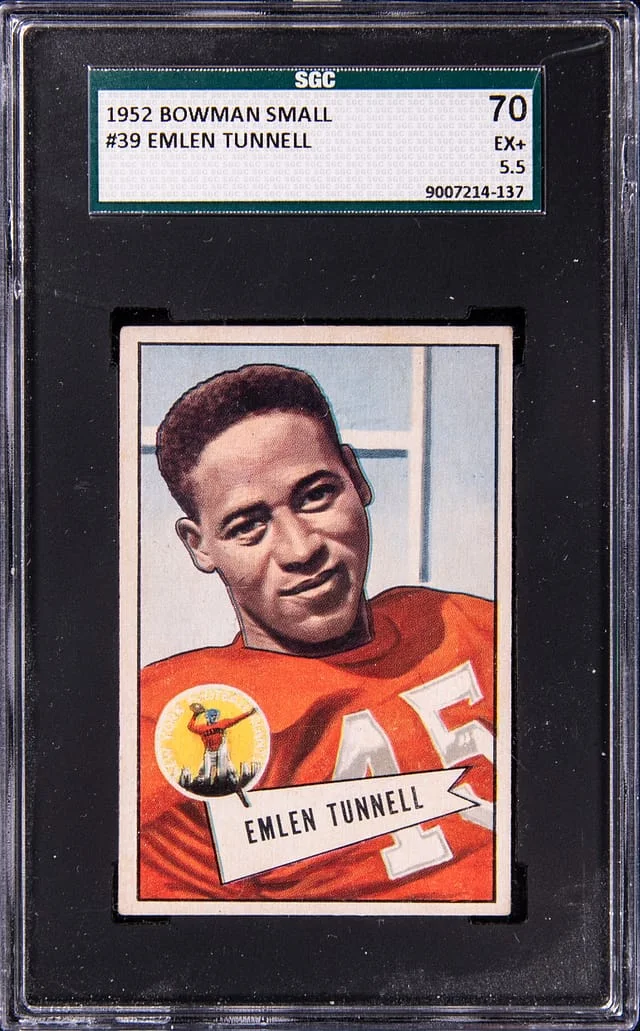 1952 Bowman Emlen Tunnell Small #39 card image