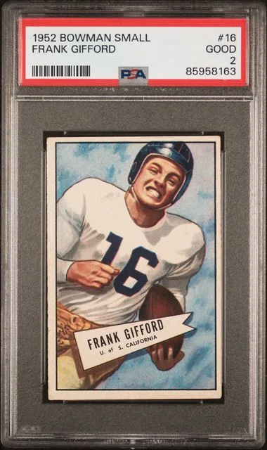 1952 Bowman Frank Gifford Small #16 card image