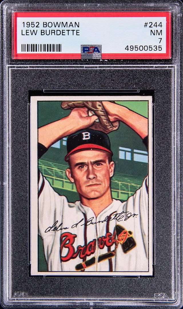 1952 Bowman Lew Burdette #244 card image
