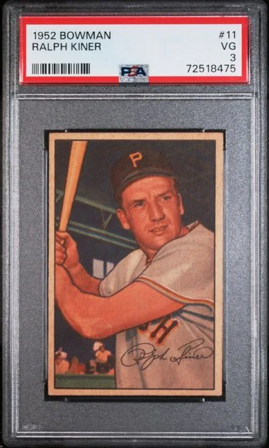 1952 Bowman Ralph Kiner #11 card image