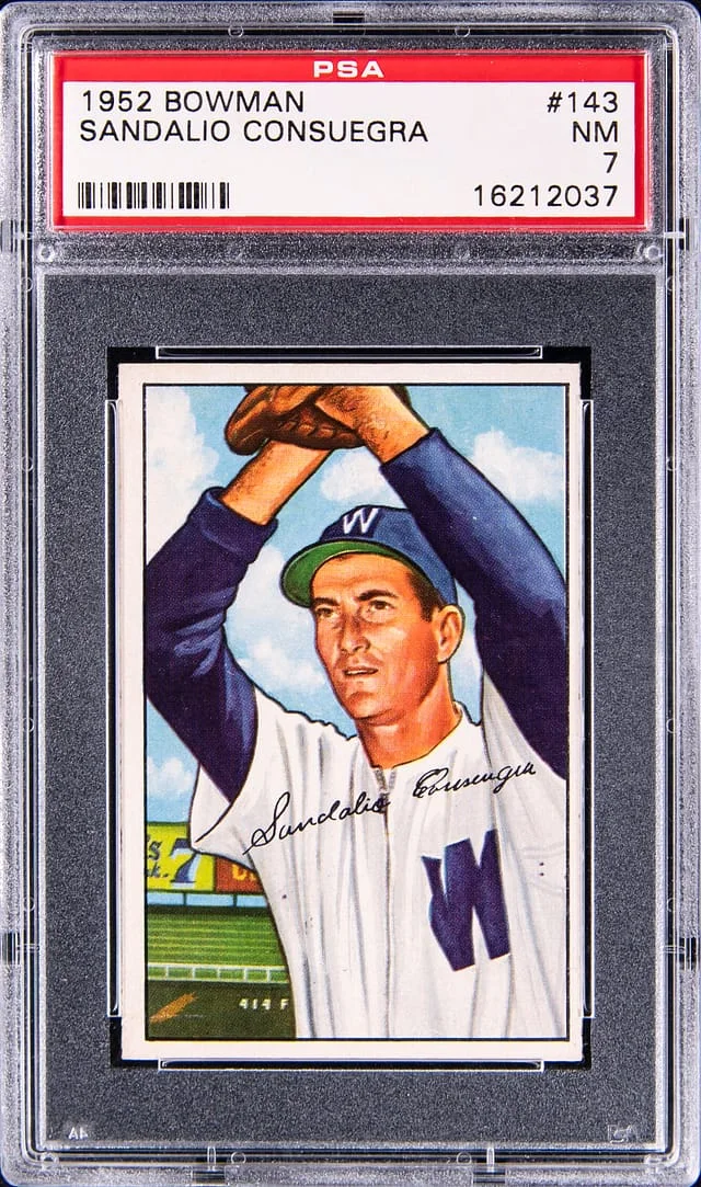 1952 Bowman Sandalio Consuegra #143 card image