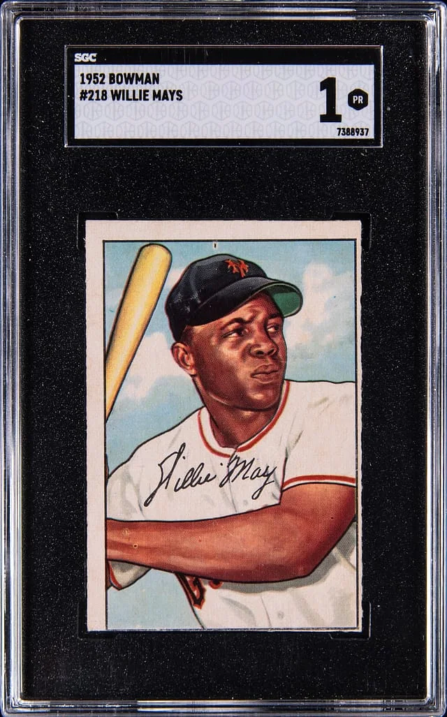 1952 Bowman Willie Mays #218 card image