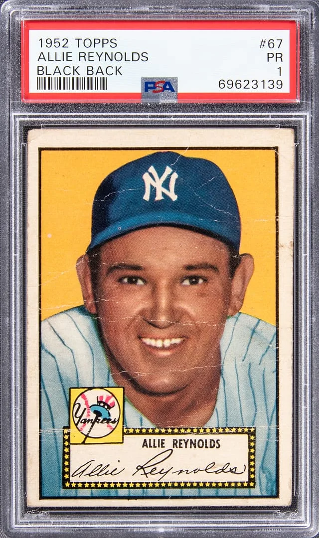 1952 Topps Allie Reynolds #67 card image