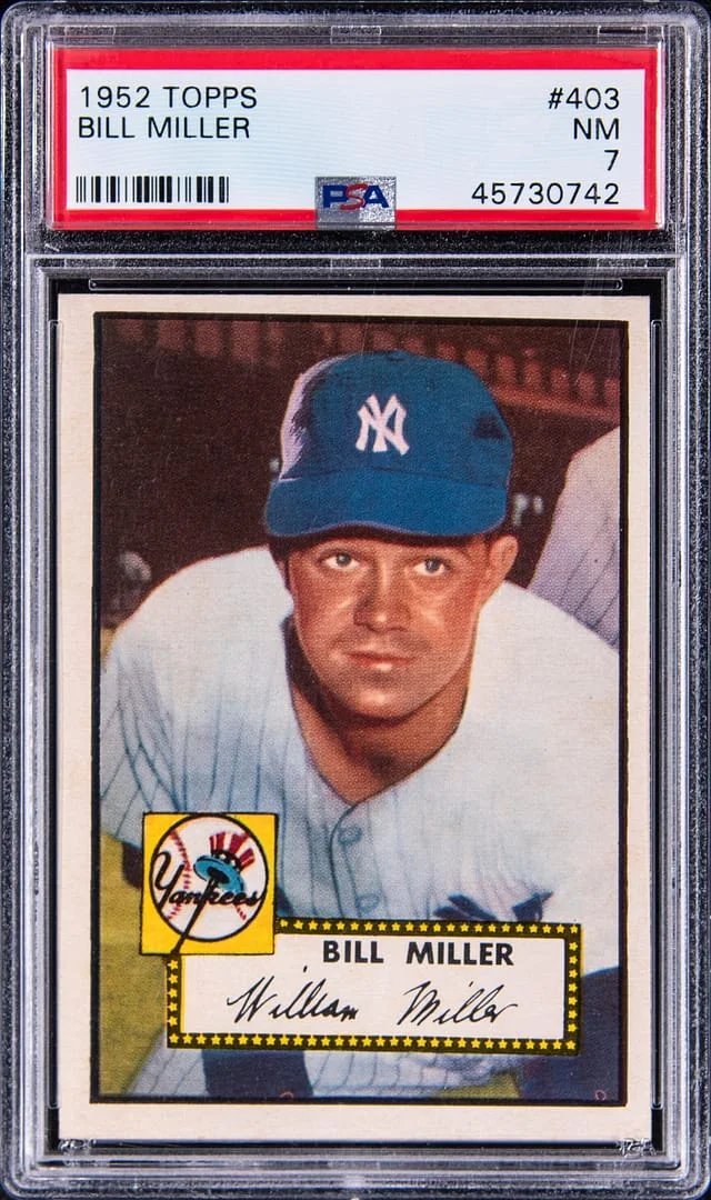 1952 Topps Bill Miller #403 card image