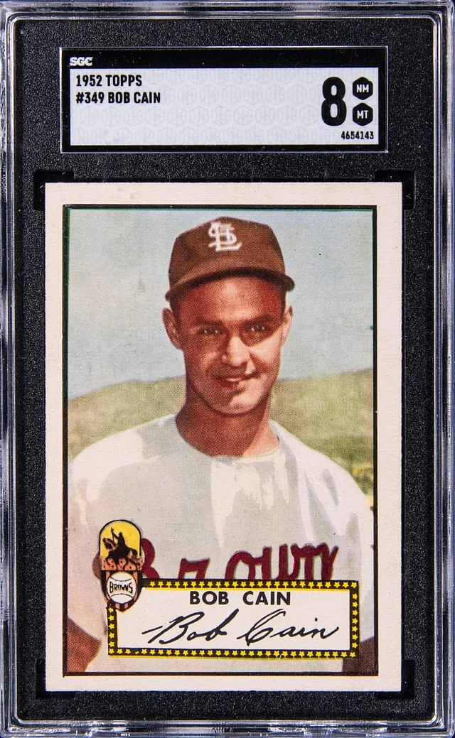 1952 Topps Bob Cain #349 card image