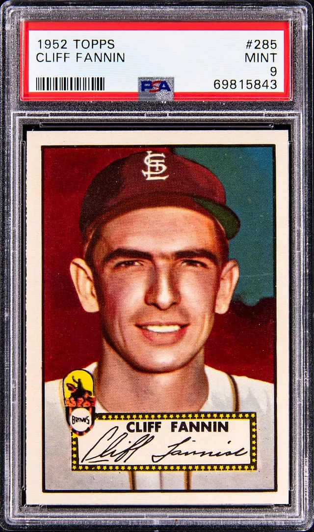 1952 Topps Cliff Fannin #285 card image