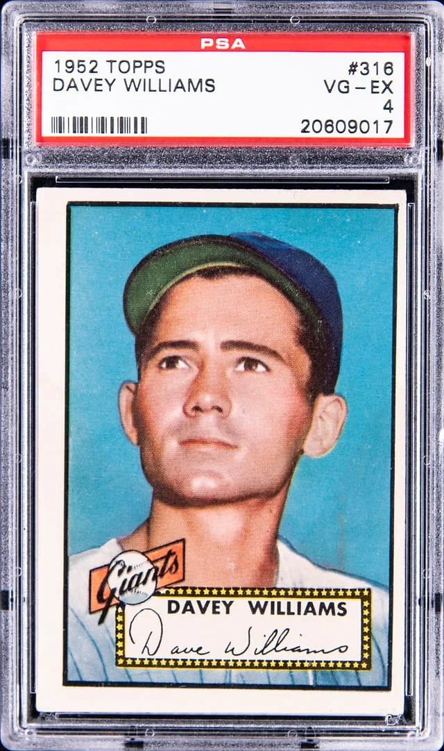 1952 Topps Davey Williams #4 card image
