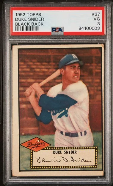 1952 Topps Duke Snider #37 card image