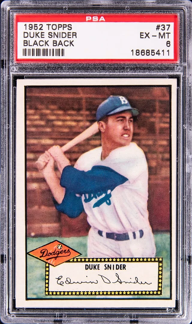 1952 Topps Duke Snider (Black Back) #37 card image
