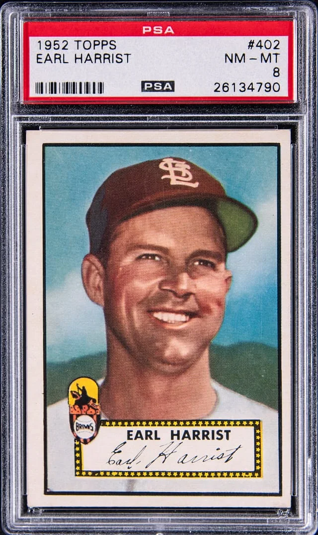 1952 Topps Earl Harrist #402 card image