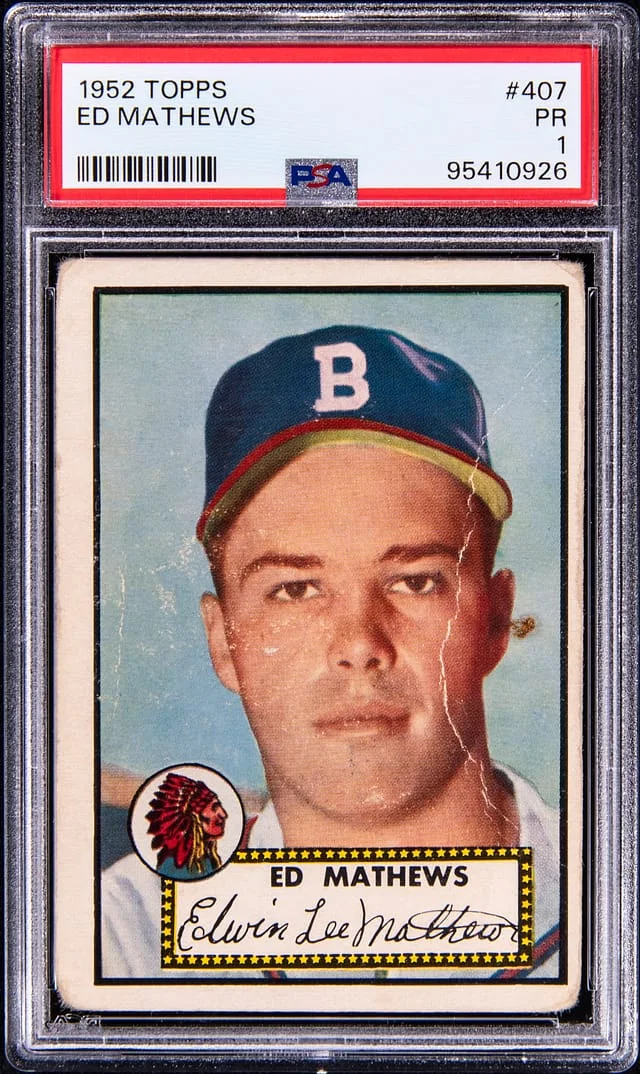 1952 Topps Eddie Mathews #407 card image