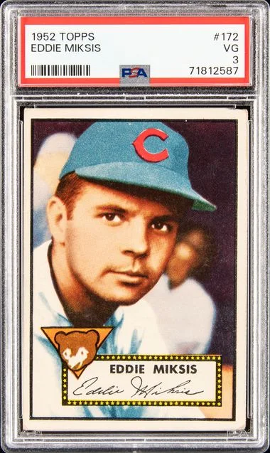 1952 Topps Eddie Miksis #172 card image
