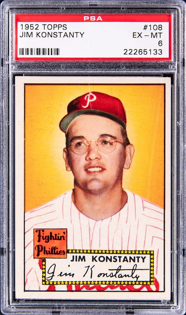 1952 Topps Jim Konstanty #108 card image