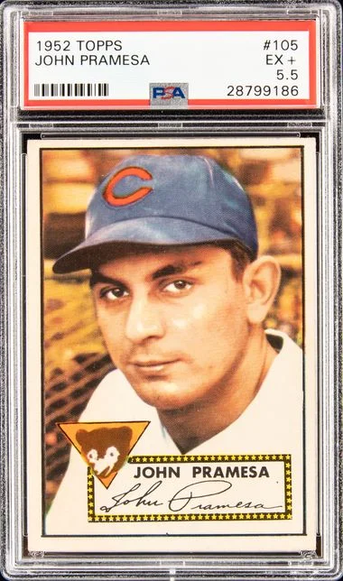 1952 Topps John Pramesa #105 card image
