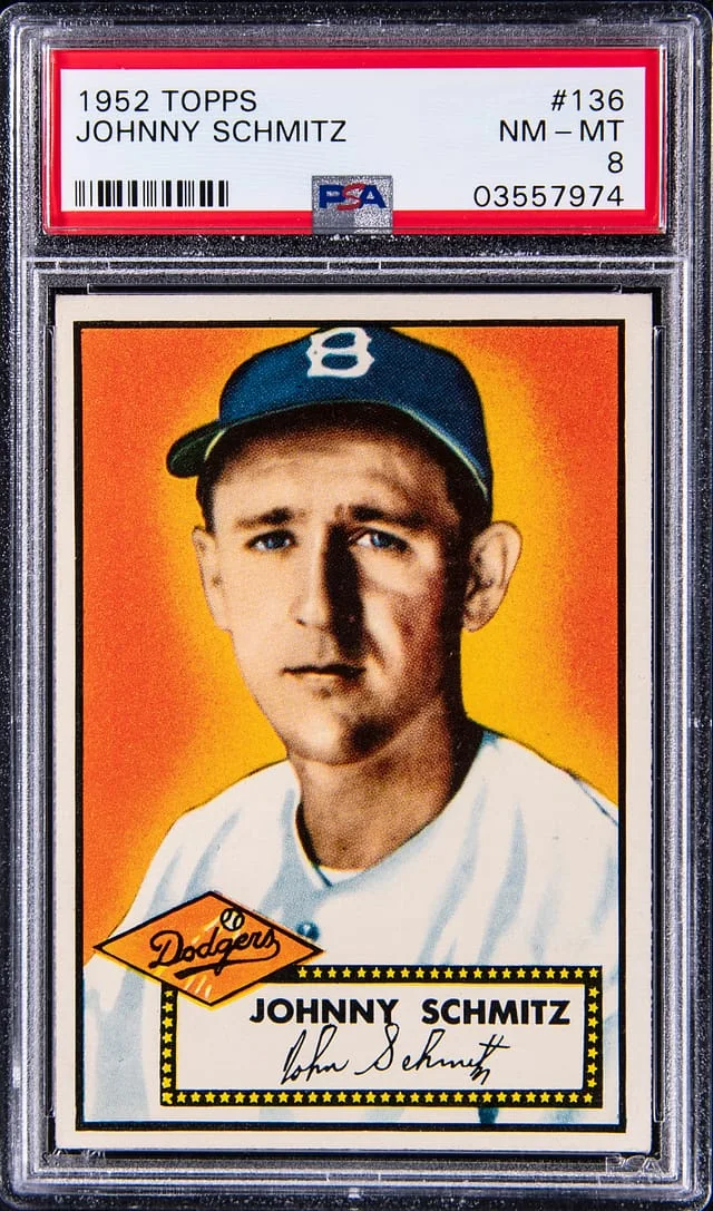 1952 Topps Johnny Schmitz #136 card image