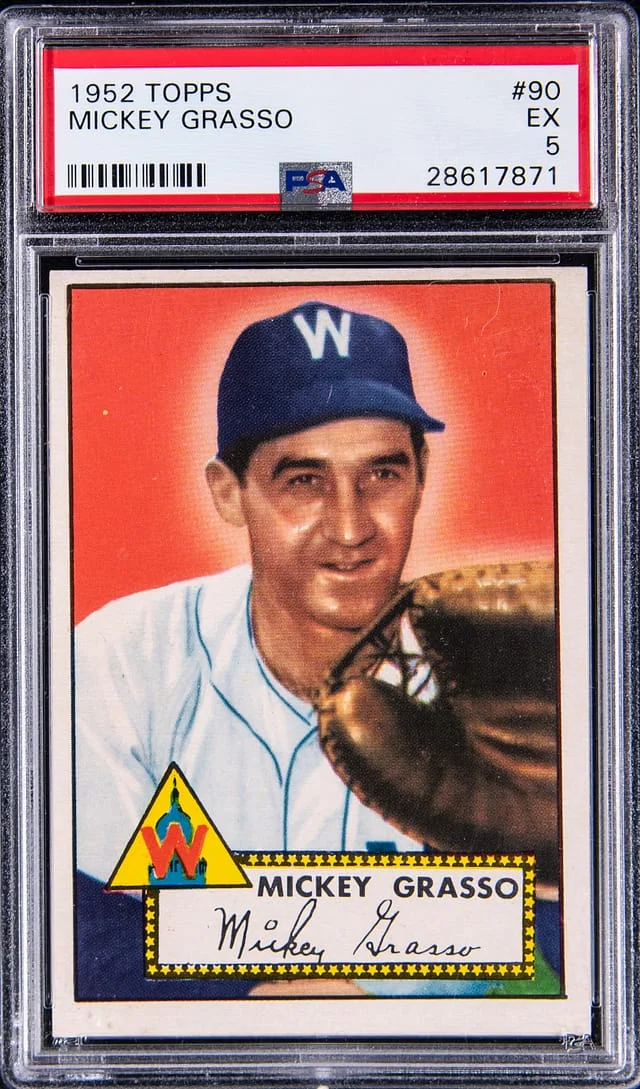 1952 Topps Mickey Grasso #90 card image