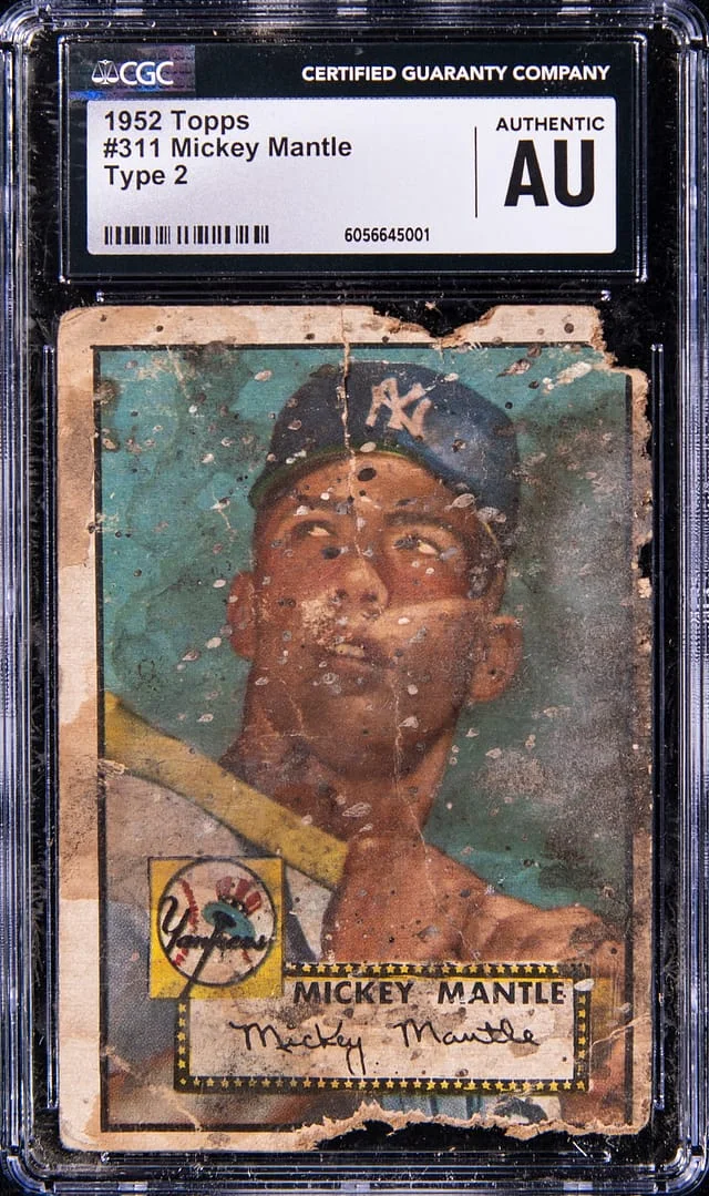 1952 Topps Mickey Mantle, Type 2 #311 card image