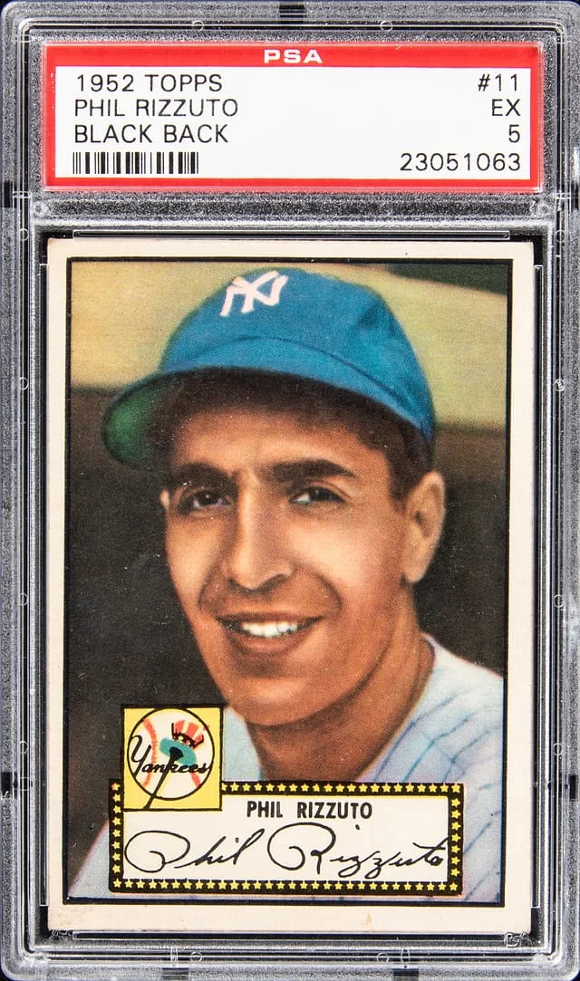 1952 Topps Phil Rizzuto Black Back #11 card image