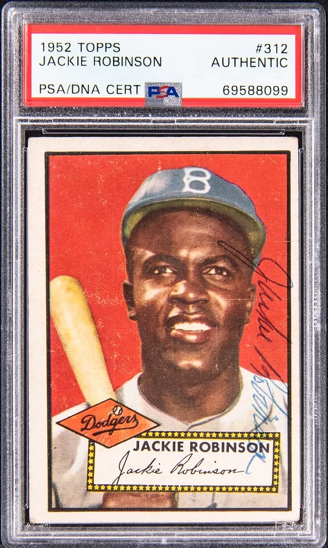 1952 Topps Signed Jackie Robinson #312 card image