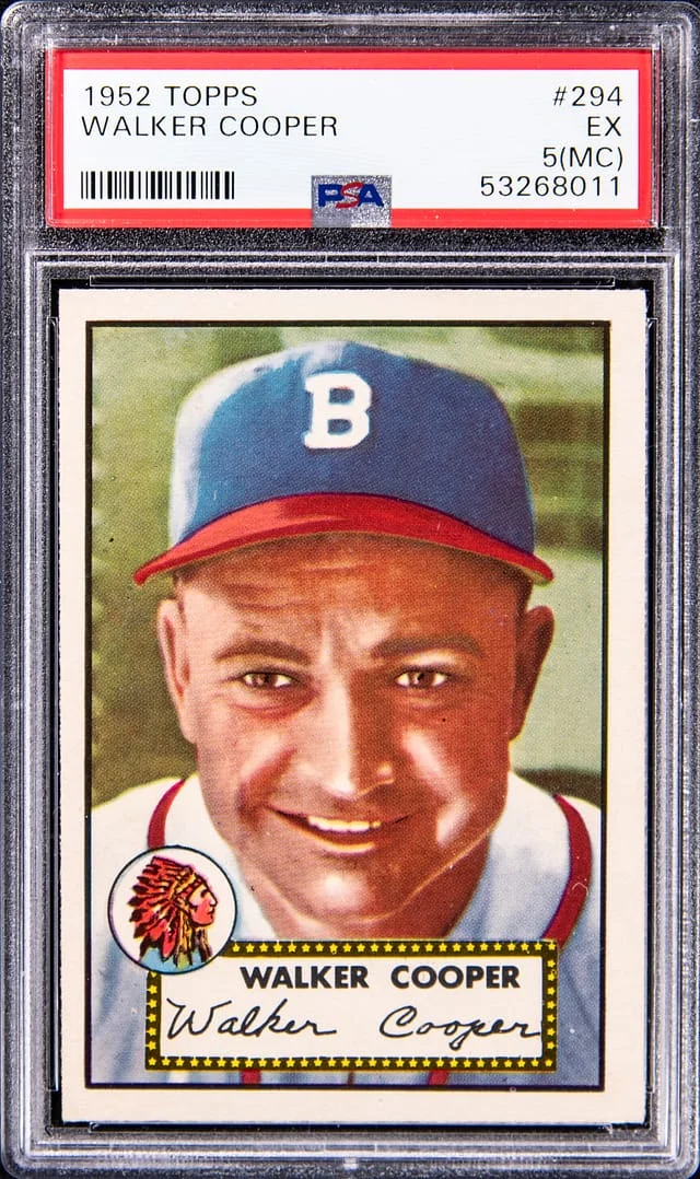 1952 Topps Walker Cooper #294 card image