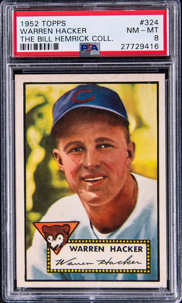 1952 Topps Warren Hacker - Ex-Bill Hemrick Collection #324 card image