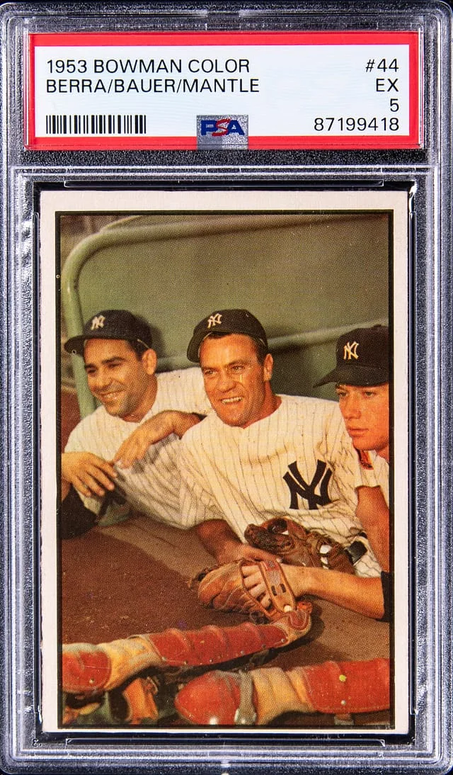 1953 Bowman Color Yogi Berra/Hank Bauer/Mickey Mantle/ #no-number card image