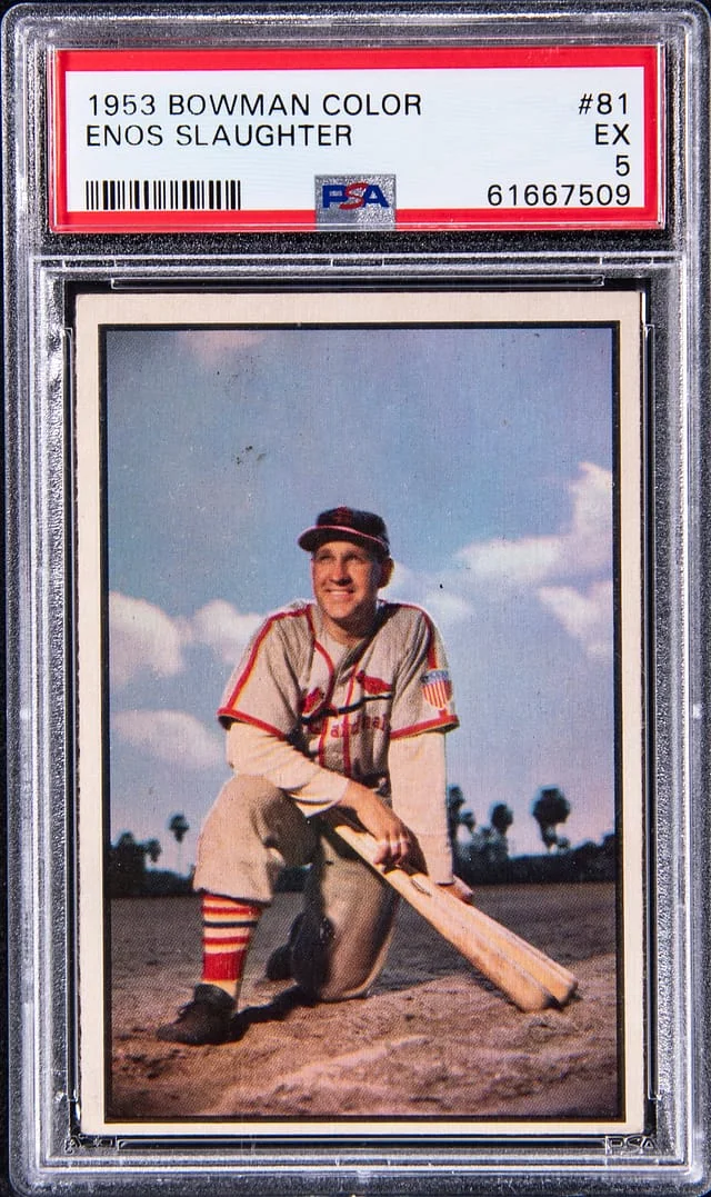 1953 Bowman Enos Slaughter Color #81 card image