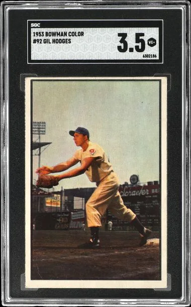 1953 Bowman Gil Hodges Color #92 card image