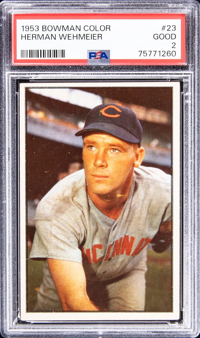 1953 Bowman Herman Wehmeier Color #23 card image