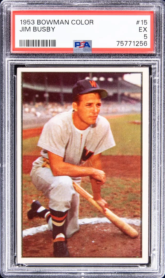 1953 Bowman Jim Busby Color #15 card image