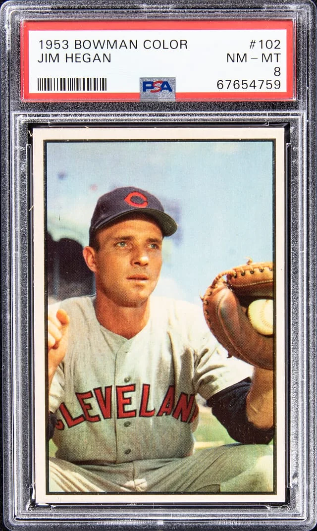 1953 Bowman Jim Hegan Color #102 card image