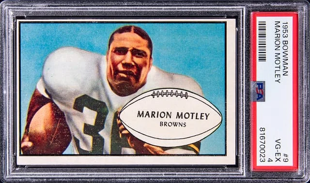 1953 Bowman Marion Motley #9 card image