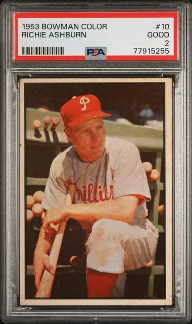 1953 Bowman Richie Ashburn Color #10 card image